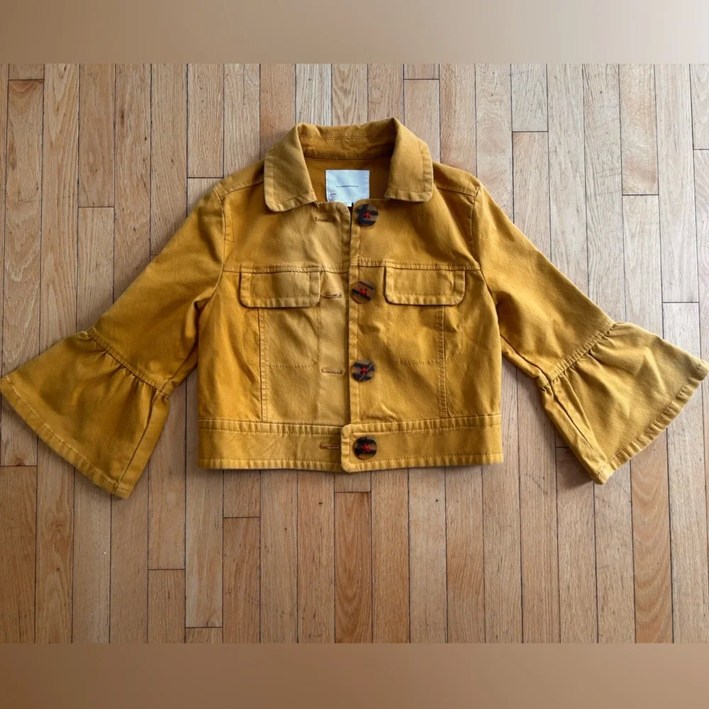 Nora Flounce Sleeve Jacket Anthropologie sz M - Picture 4 of 16